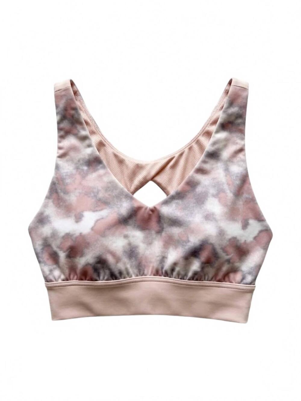 NEW THRIVE SOCIETE women's marble sports bra in pink